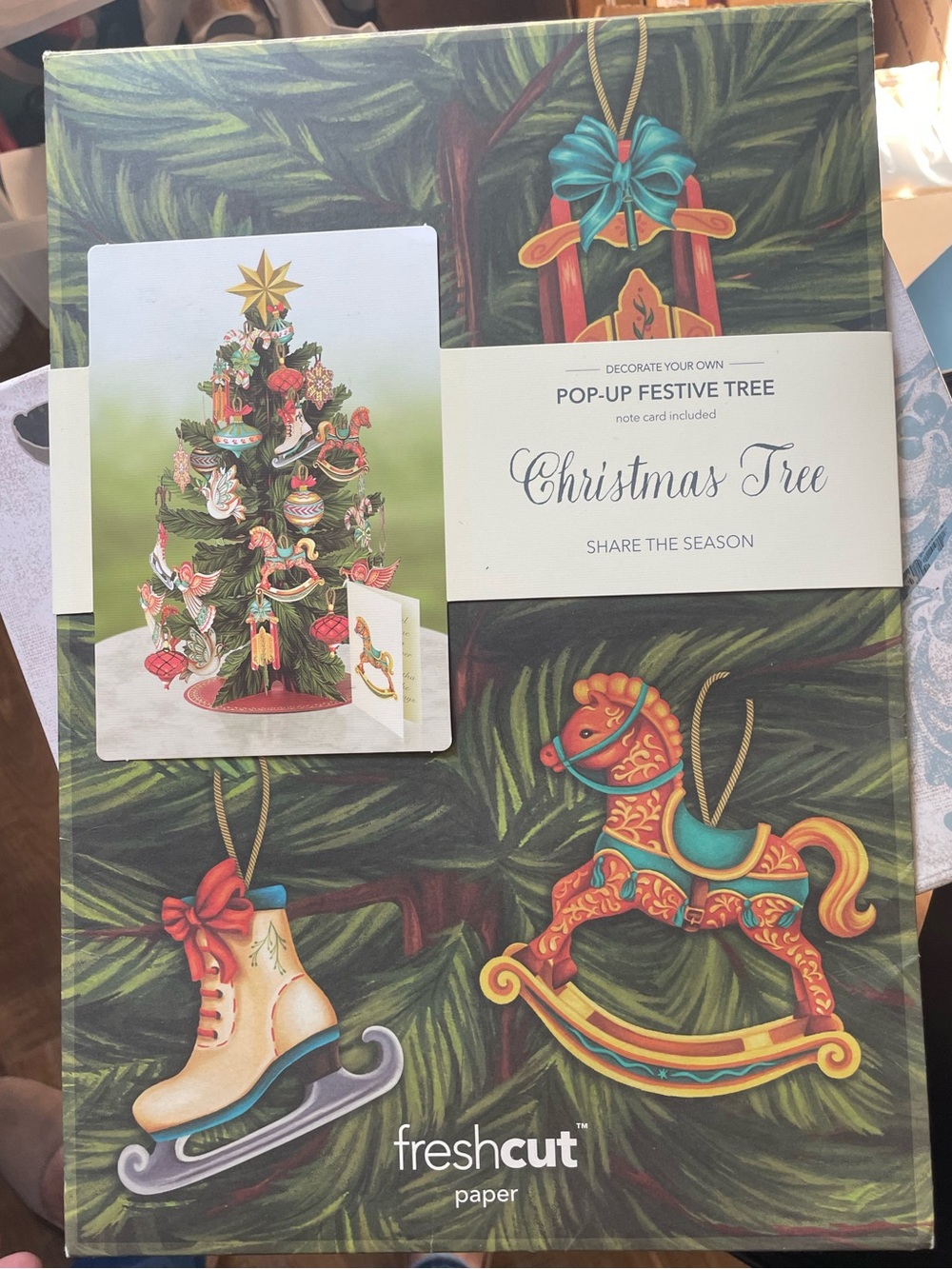 Freshcut Pop-Up Festive Christmas Tree Card - Green
